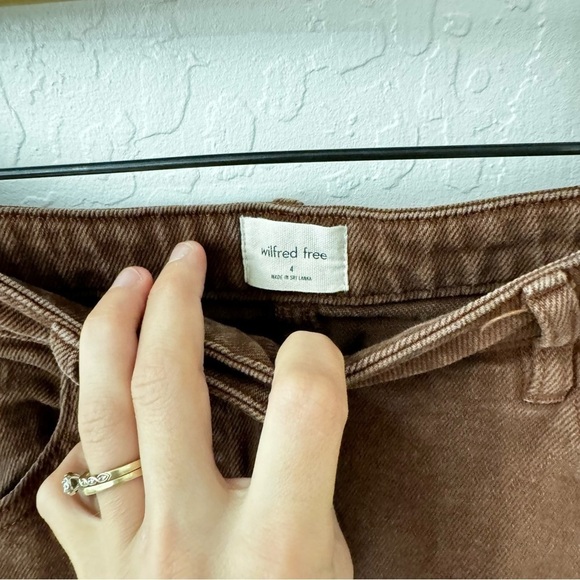 Aritzia Wilfred Free Chocolate Brown Straight Leg High Rise Denim Jean 4 - Picture 8 of 15